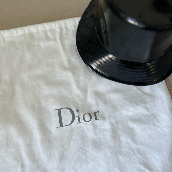 DIOR BLACK TEDDY D-VINYL LOGO BUCKET HAT SIZE 57 - Picture 7 of 8